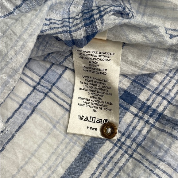 Anthropologie Pilcro Blue and White Plaid Tunic - Picture 2 of 12